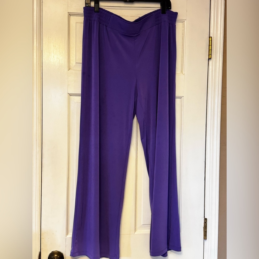 IMAN Women's Bold Purple Wide Leg Pants